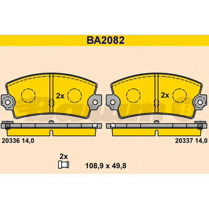 Photo Kit de plaquettes de frein, frein à disque BARUM BA2082