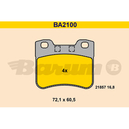 Photo Brake Pad Set, disc brake BARUM BA2100