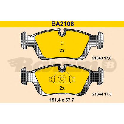 Photo Brake Pad Set, disc brake BARUM BA2108