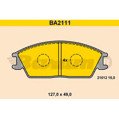 Photo Kit de plaquettes de frein, frein à disque BARUM BA2111