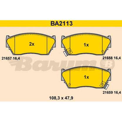 Foto Kit pastiglie freno, Freno a disco BARUM BA2113