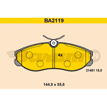 Photo Kit de plaquettes de frein, frein à disque BARUM BA2119