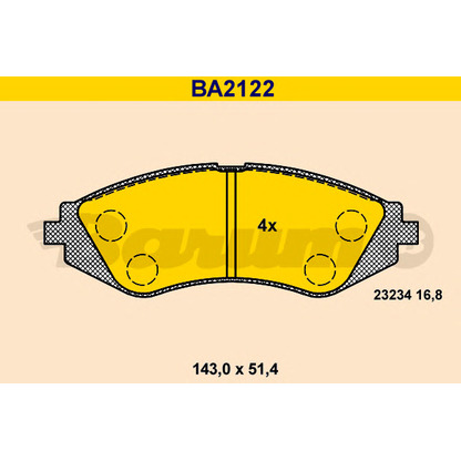 Photo Brake Pad Set, disc brake BARUM BA2122