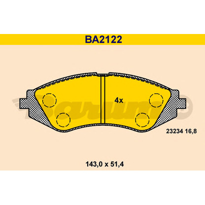 Foto Bremsbelagsatz, Scheibenbremse BARUM BA2122