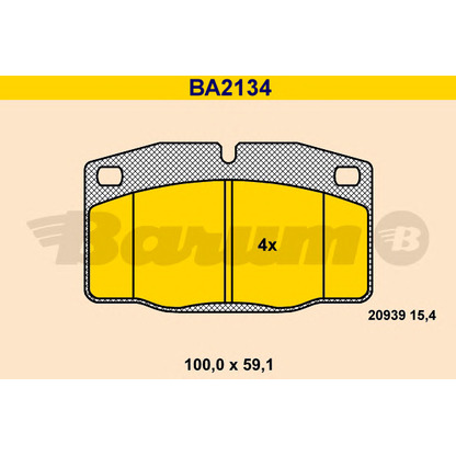 Photo Brake Pad Set, disc brake BARUM BA2134