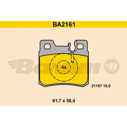 Photo Kit de plaquettes de frein, frein à disque BARUM BA2161