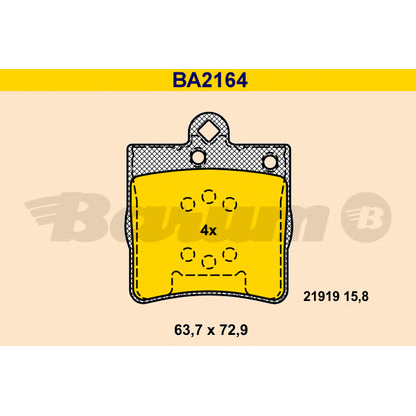 Photo Brake Pad Set, disc brake BARUM BA2164