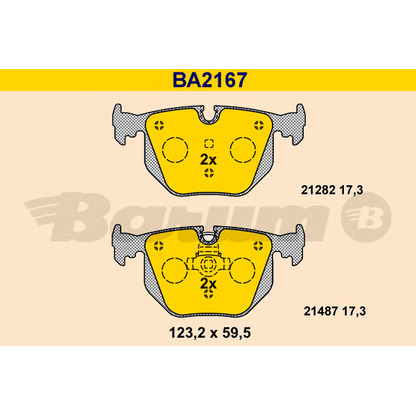 Photo Kit de plaquettes de frein, frein à disque BARUM BA2167