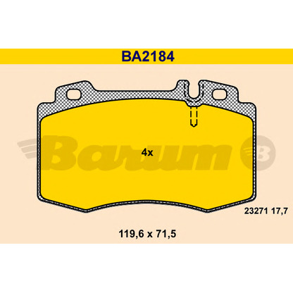 Photo Kit de plaquettes de frein, frein à disque BARUM BA2184