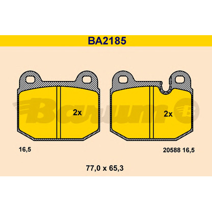 Photo Kit de plaquettes de frein, frein à disque BARUM BA2185