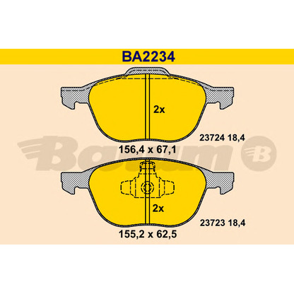 Photo Brake Pad Set, disc brake BARUM BA2234