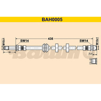 Фото Тормозной шланг BARUM BAH0005