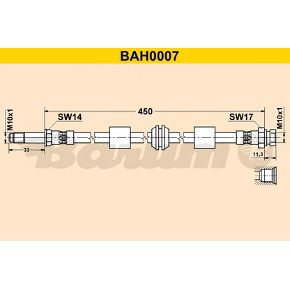 Zdjęcie Przewód hamulcowy elastyczny BARUM BAH0007