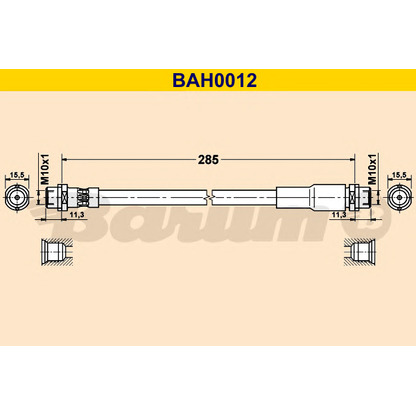 Фото Тормозной шланг BARUM BAH0012