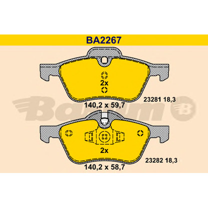 Photo Brake Pad Set, disc brake BARUM BA2267