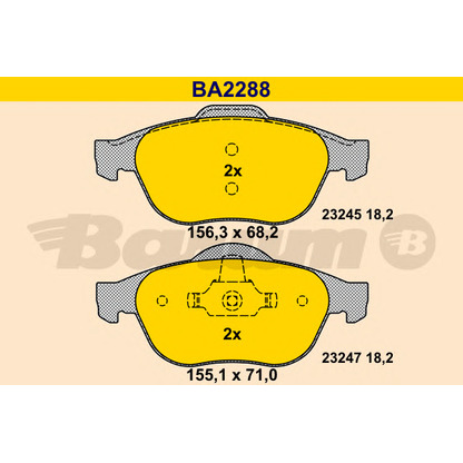 Foto Juego de pastillas de freno BARUM BA2288