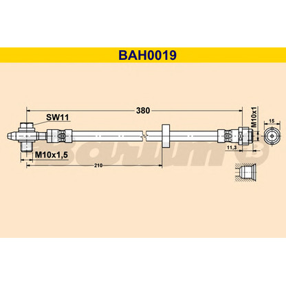 Zdjęcie Przewód hamulcowy elastyczny BARUM BAH0019