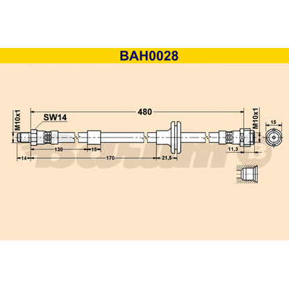 Zdjęcie Przewód hamulcowy elastyczny BARUM BAH0028