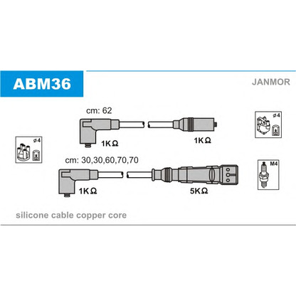 Photo Kit de câbles d'allumage JANMOR ABM36