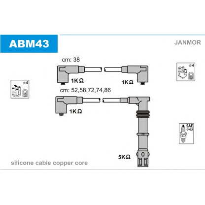 Photo Kit de câbles d'allumage JANMOR ABM43