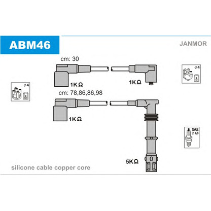 Photo Kit de câbles d'allumage JANMOR ABM46