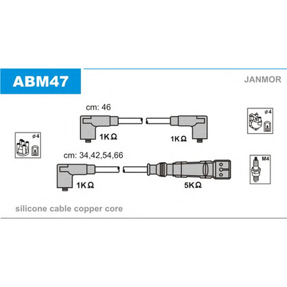 Photo Kit de câbles d'allumage JANMOR ABM47