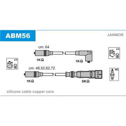 Photo Kit de câbles d'allumage JANMOR ABM56