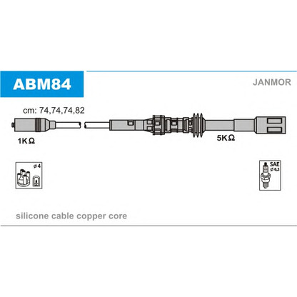 Photo Kit de câbles d'allumage JANMOR ABM84