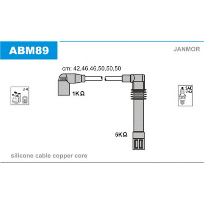 Photo Kit de câbles d'allumage JANMOR ABM89