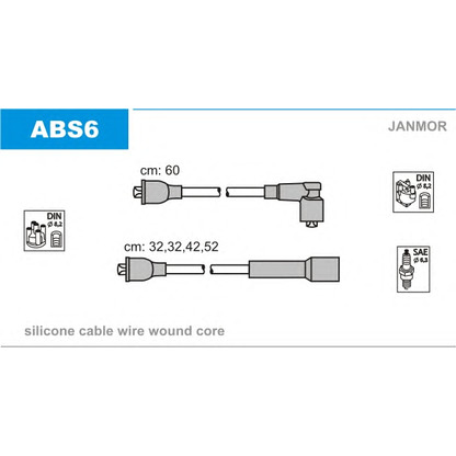 Photo Kit de câbles d'allumage JANMOR ABS6
