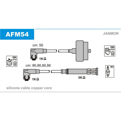 Фото Комплект проводов зажигания JANMOR AFM54