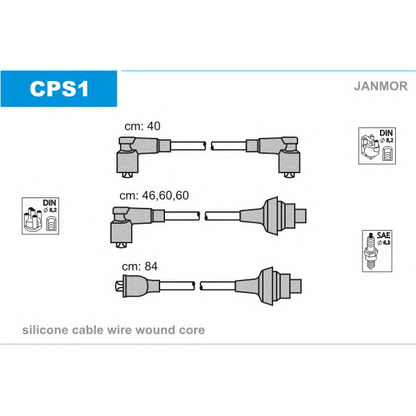 Zdjęcie Zestaw przewodów zapłonowych JANMOR CPS1