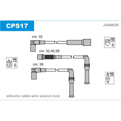 Zdjęcie Zestaw przewodów zapłonowych JANMOR CPS17