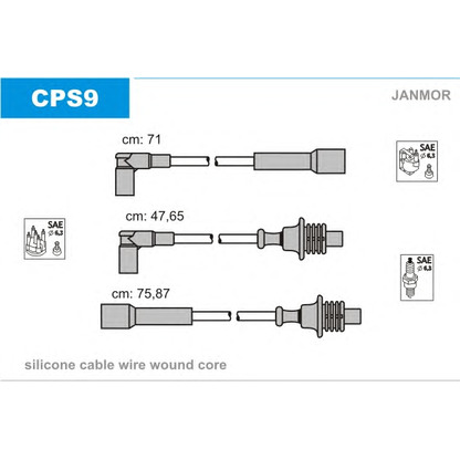 Фото Комплект проводов зажигания JANMOR CPS9