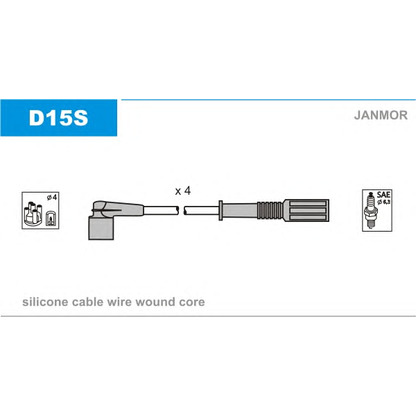 Фото Комплект проводов зажигания JANMOR D15S