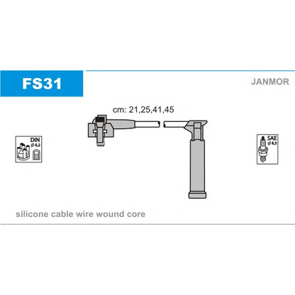 Photo Kit de câbles d'allumage JANMOR FS31