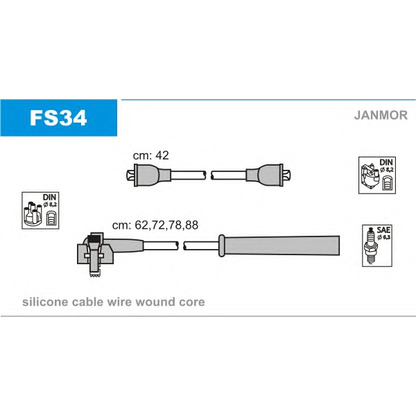 Photo Kit de câbles d'allumage JANMOR FS34