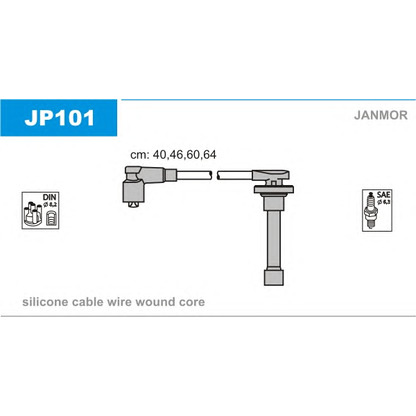 Фото Комплект проводов зажигания JANMOR JP101