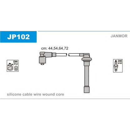 Фото Комплект проводов зажигания JANMOR JP102