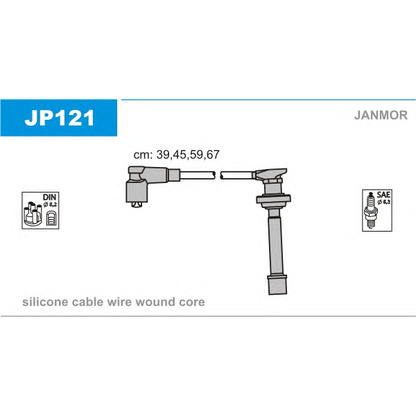 Zdjęcie Zestaw przewodów zapłonowych JANMOR JP121