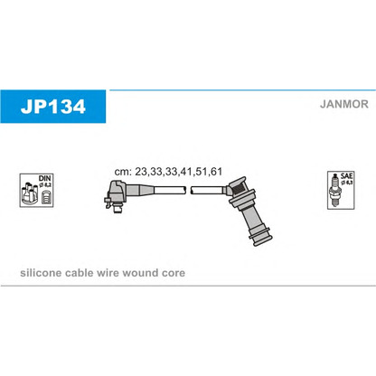 Zdjęcie Zestaw przewodów zapłonowych JANMOR JP134