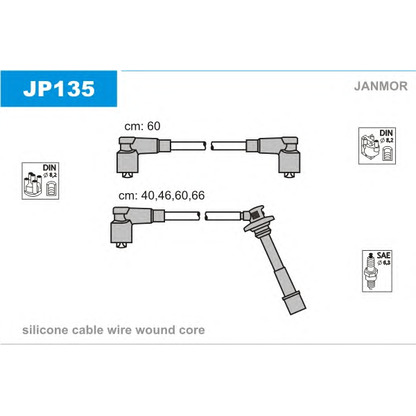 Фото Комплект проводов зажигания JANMOR JP135