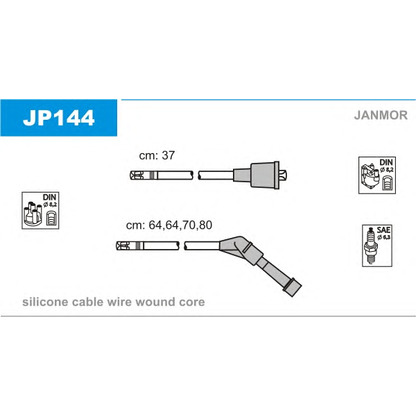 Фото Комплект проводов зажигания JANMOR JP144