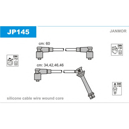 Фото Комплект проводов зажигания JANMOR JP145