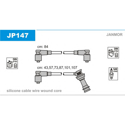 Фото Комплект проводов зажигания JANMOR JP147