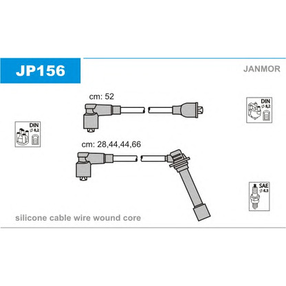 Фото Комплект проводов зажигания JANMOR JP156