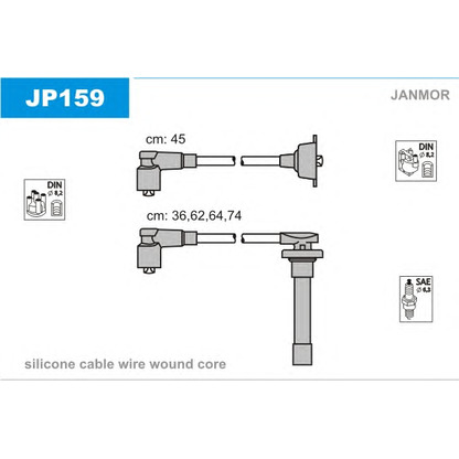 Фото Комплект проводов зажигания JANMOR JP159