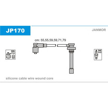 Фото Комплект проводов зажигания JANMOR JP170