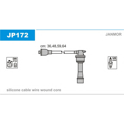 Zdjęcie Zestaw przewodów zapłonowych JANMOR JP172