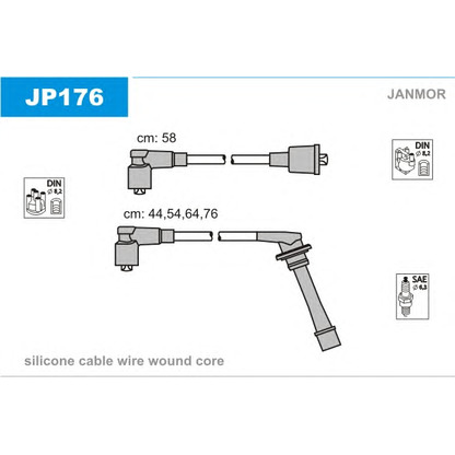 Фото Комплект проводов зажигания JANMOR JP176